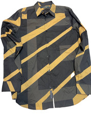 Perry Ellis Men's Slim Fit Geometric Print Long Sleeve Stretch Shirt XLT
