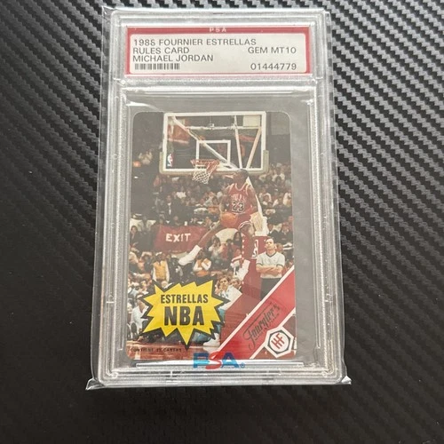 Michael Jordan 1988 Fournier NBA Estrellas Rules Card PSA 10 Gem Mint