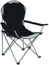 Padded Folding Camping Deluxe Fold Chairs High Back With Cup Holder & Carry Bag