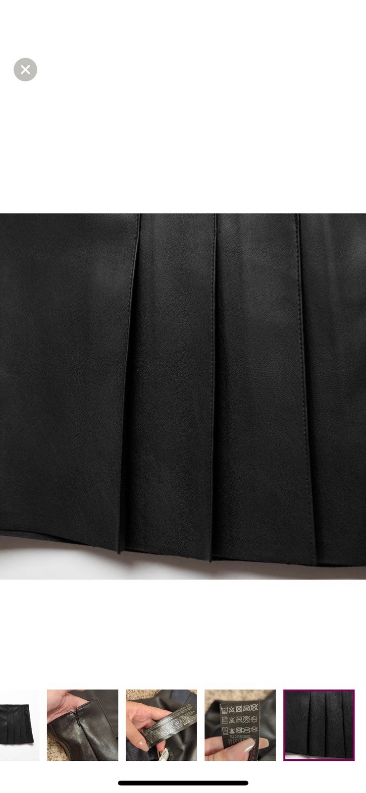 NWT Mango Woman Black Faux Leather Mini Skirt Sz M SOLDOUT image 3