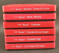 ⭐ 6 Sizzix Red Dies Kitchen Food