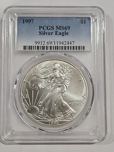 1997 PCGS MS69 Silver American Eagle Coin