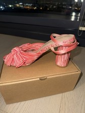 NWT Women's Bow Knot Sandals Bridal Wedding Open Toe Ankle Strap Chunky Heels