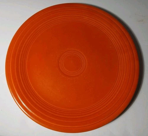 1936 Vintage RED ORANGE FIESTA PLATE RADIOACTIVE RED ORANGE GLAZE LUNCHEON PLATE