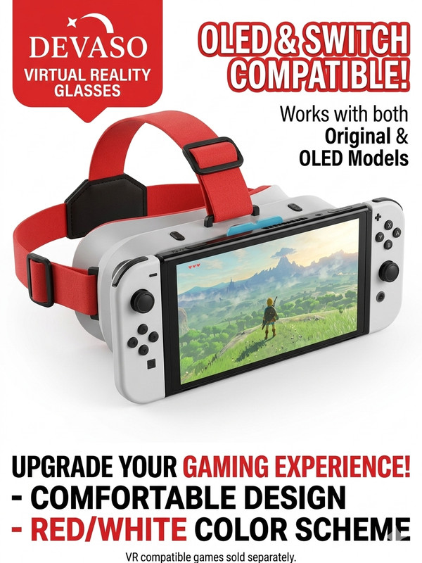DEVASO Virtual Reality Glasses for Nintendo Switch / OLED - VR Headset
