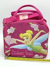Disney Tinkerbell Insulated Pink Lunch Bag Box Sholder Strap & Sports Bottle