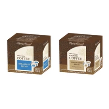 Harry&David Coffee Combo,Breakfast Blend,Vanilla Creme Brulee 2/18 ct boxes