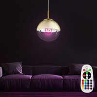 Rgb Led Decken HäNge Leuchte Ess Zimmer Fernbedienung Kugel Pendel Lampe Dimmbar