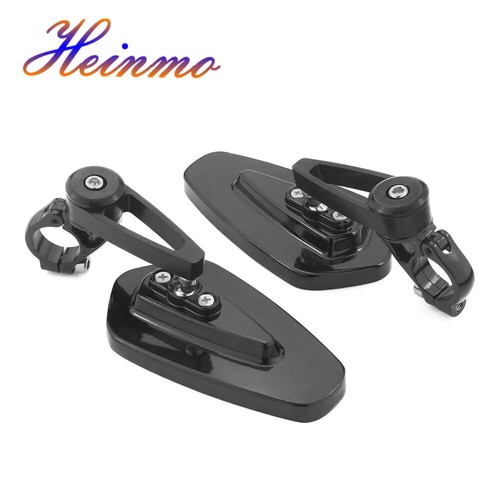 Motorcycle Universal 7/8" Handle Bar End Rearview Side Mirrors For Honda Suzuki - Picture 4 of 6