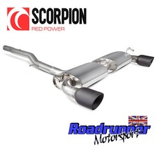 Scorpion Golf R32 MK4 Exhaust System Cat Back Non Res Louder Black Tips SVWS040C