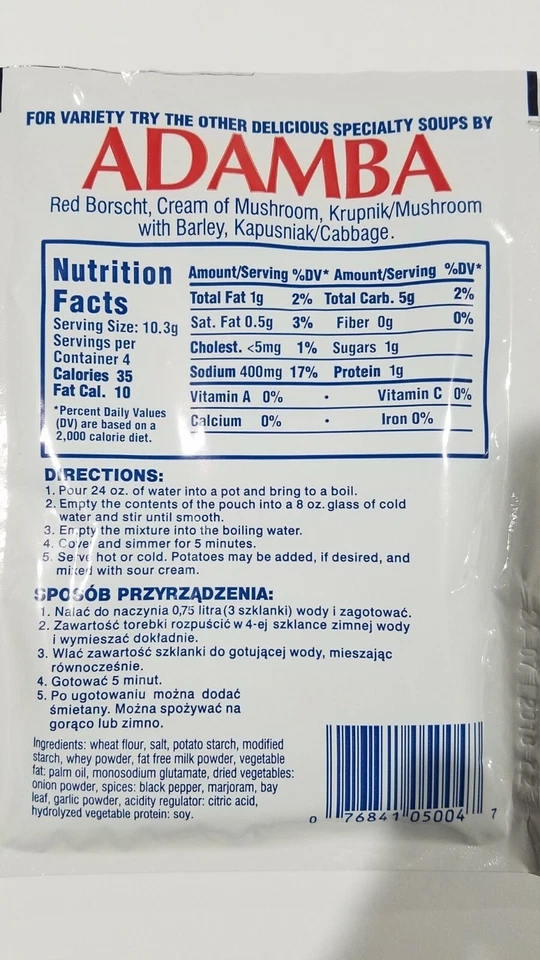 Sopa Adamba Estilo Polaco Blanco Borsch Zurek Vendedor EE. UU. Envío Gratis (Paquete de 3) Foto 3 de 3