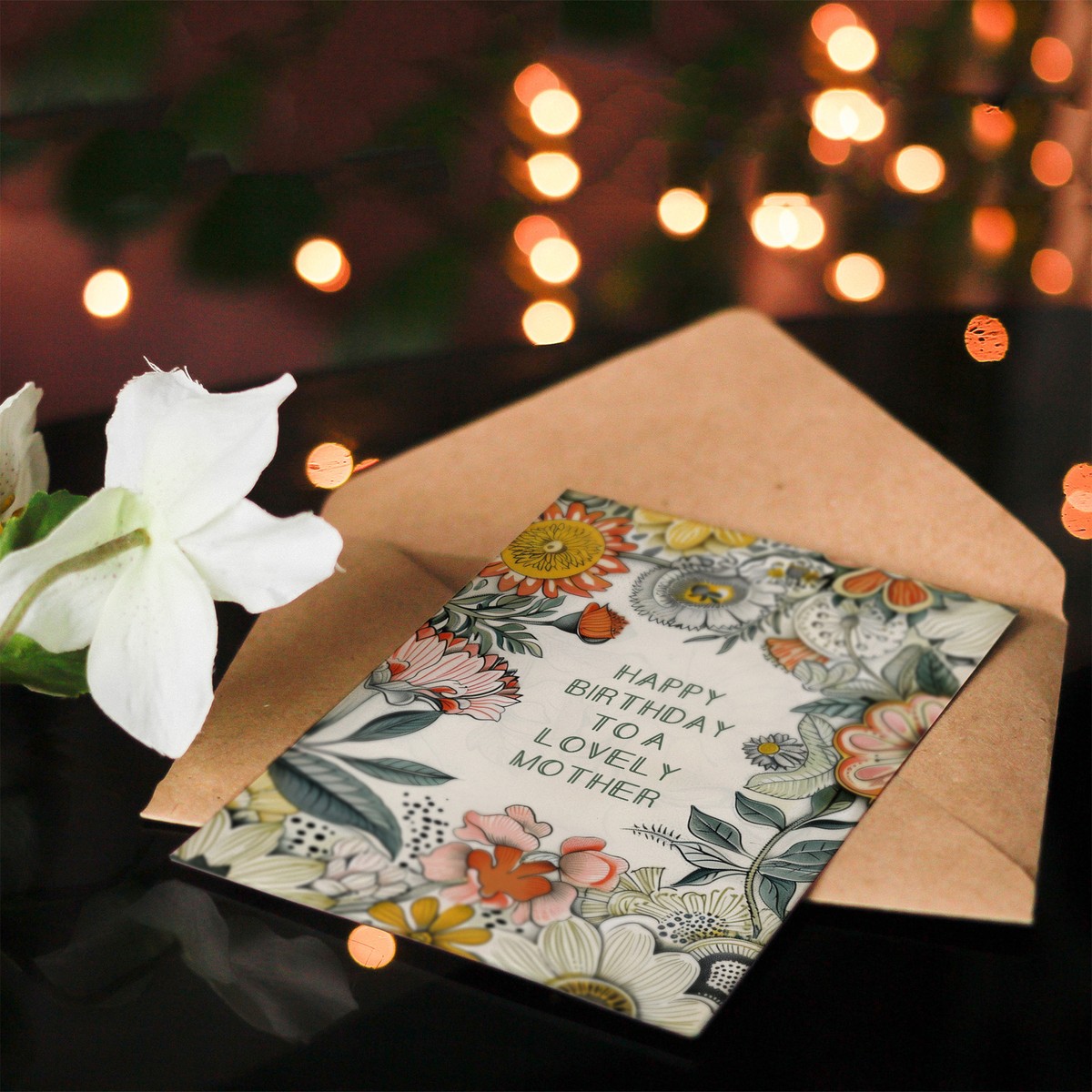 Blumen-Grußkarte Für Katzenliebhaber – Perfekt Für Mama, Oma Oder Schwester Zum Muttertag, Geburtstag Oder Einfach So