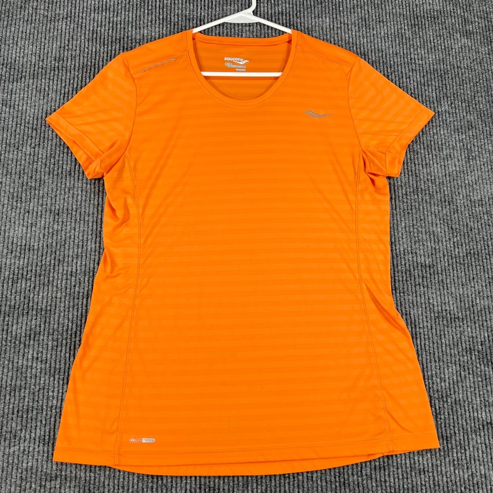 Camisa Saucony Mujer XL Extra Grande Naranja Manga Corta Entrenamiento Activo Correr Foto 2 de 4