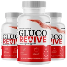 Gluco Revive Blood Sugar Support Advanced Glycogen Support - Three (3) Bottles