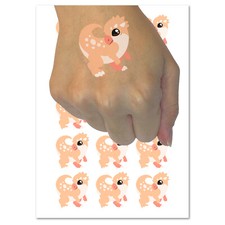 Chibi Pachycephalosaurus Dinosaur Temporary Tattoo Water Resistant Body Art Set