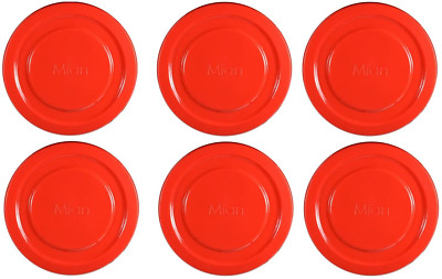 Mian Red Plastic Lids Fits Luminarc Working Glass 6 Pack