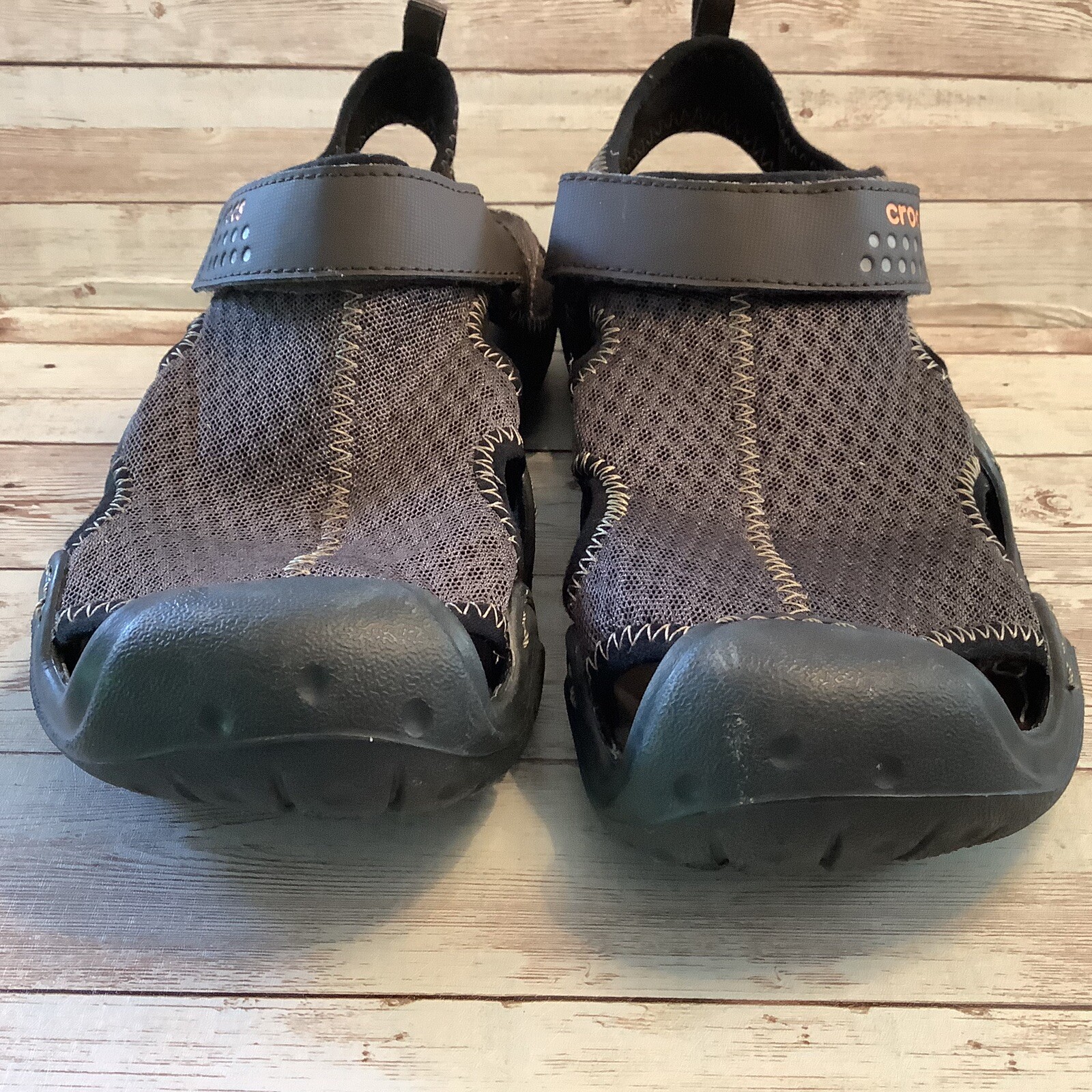 Crocs Swiftwater Fisherman Mesh Sandals Brown Black S… Gem