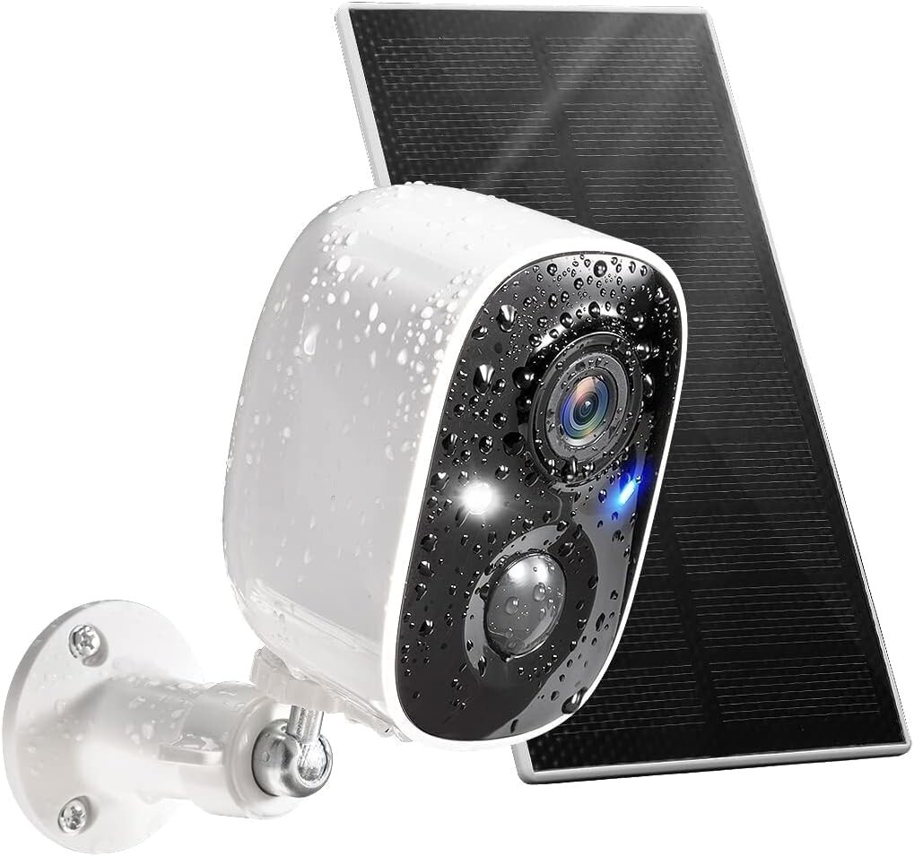 Weatherproof Solar Security Camera with 2K Color Night Vision & 2-Way Talk