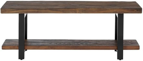 Alaterre Sonoma Reclaimed Wood Bench with Open Shelf Natural Brown - 14 in X 4 - Picture 7 of 9