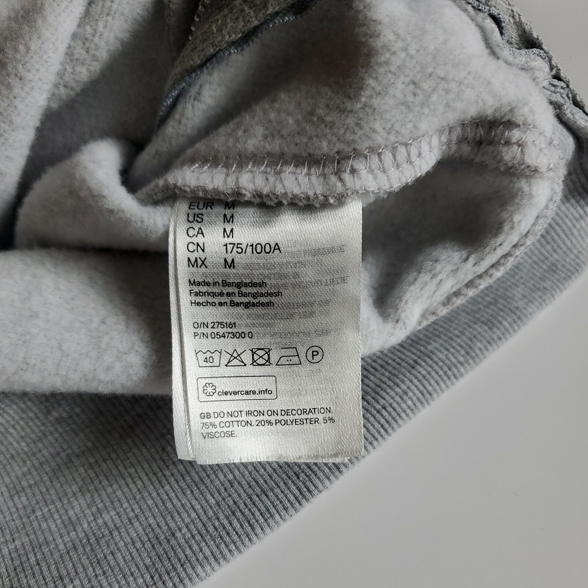 H&M Divided Pre-owned Crewneck Sweatshirt Grey Men's Size Medium