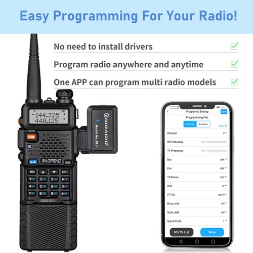Ham Radio Wireless Programmer Adapter APP & PC Program for Baofeng UV-5R BF-888S - Picture 4 of 14