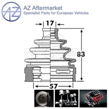 Fits Nissan X-Trail Qashqai Murano AZ Front Rear Inner CV Joint Boot Set