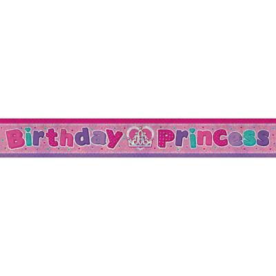Pink Holografisch Geburtstag Prinzessin Banner Amscan 9900010