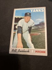 1970 Topps Baseball Card #167 Bill Burbach New York Yankees VgEx Free Shipping!