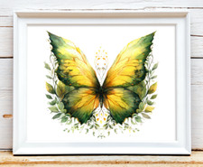 Butterfly Wall Art Print, Yellow Butterfly Print Wall Art Decor Print 10