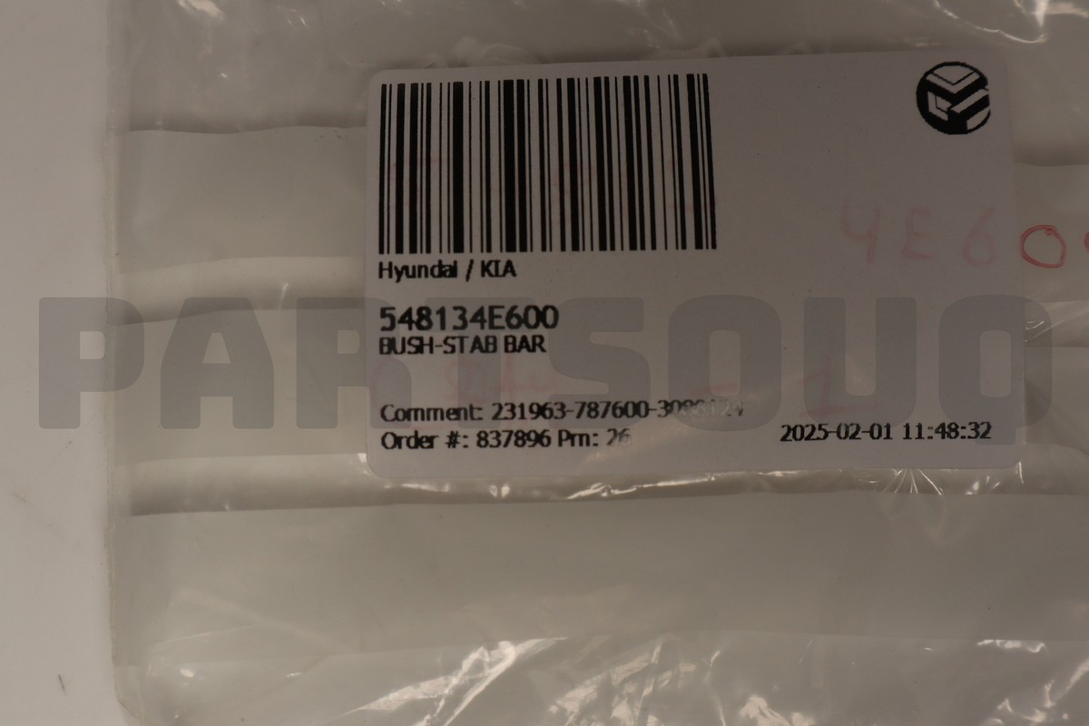 548134E600 Genuine Hyundai / KIA BUSH-STAB BAR | eBay