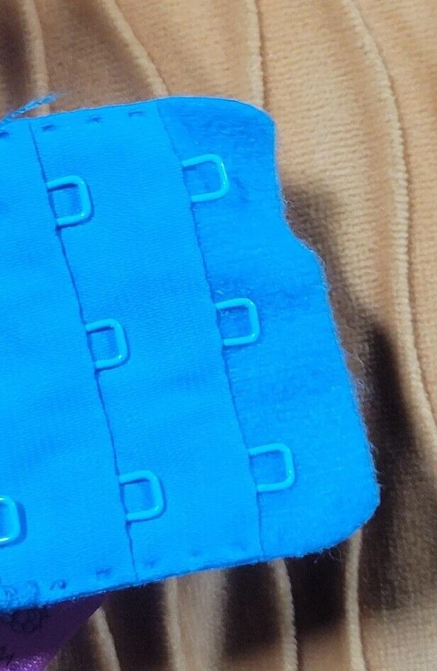 44D Blue Bra Padded Turquoise Just My Size Mesh Polka Dot Back Full Coverage New - Image 4 of 4