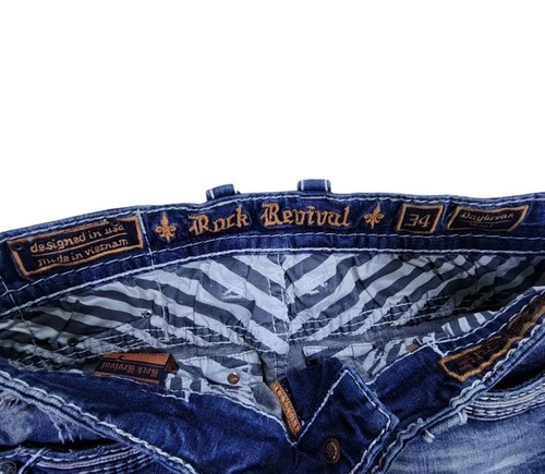 NWT! Rock Revival Daybreak Boot Men’s 34”x31”Medium Wash Distressed Denim Jeans - Picture 6 of 8