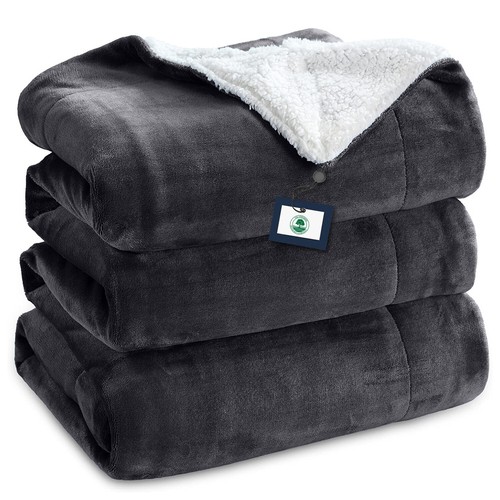 480 GSM Heavy Sherpa Fleece Blanket Soft Warm Sofa Bed Throw Faux Fur Blanket UK - Picture 26 of 132