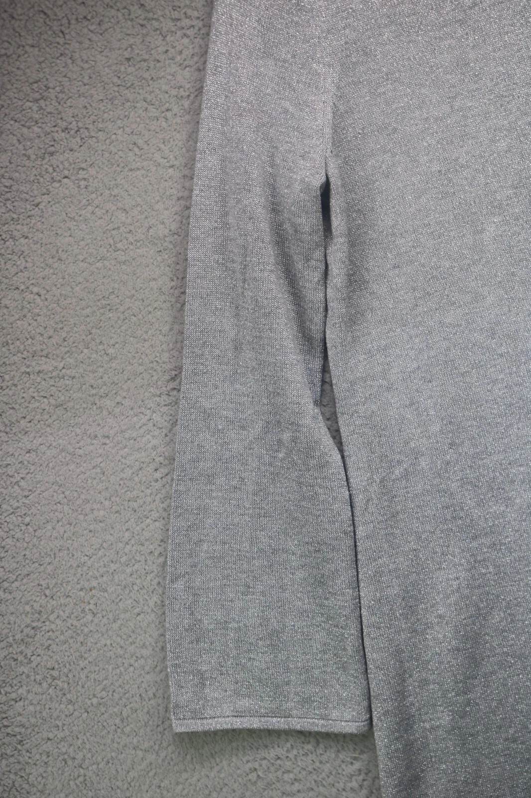 Abito maglione Michael Kors manica lunga a campana argento scintillante L evento sera