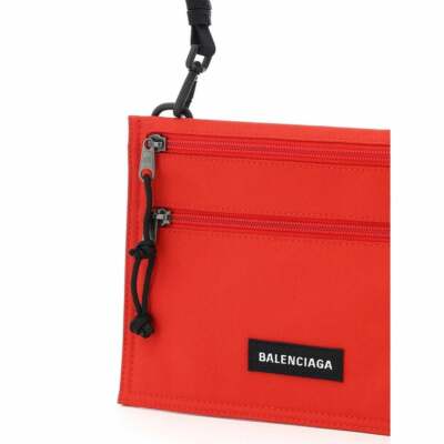 Balenciaga Explorer Pouch Bright Red Nylon Logo 618379 for sale