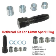 14mm Spark Plug Re-thread rethreader Repair Tap Tool Reamer Inserts Auto Car Kit