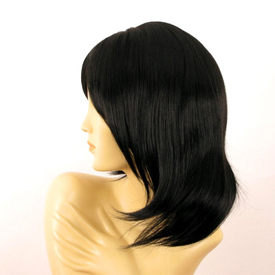 Perruque Mi-Longue Pour Femme Noire 1B TAMARA - Synthétique - Raie Libre - Neuf Avec Étiquettes