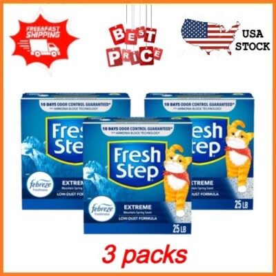 Extreme Scented Clumping Cat Litter with Febreze, Mountain Spring, 25 lbs