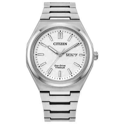 Citizen Men 's Sport Luxury Day / Date Eco-Drive Silver Watch 39 MM AW0130-85A