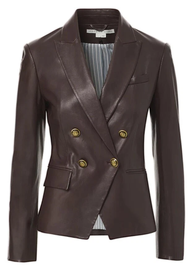 sz 12 NWT VERONICA BEARD Dickey Jacket GAIL LEATHER Oxblood Womens Blazer  $1298 | eBay