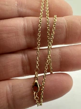 9ct Yellow Gold 1.85mm Solid Diamond Cut Edge Trace Chain 16" / 40cm (50ctft)