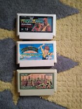 Lot of 3 Nintendo Famicom games WARS HVC-FW, Tom Sawyer, Wrestle Mania