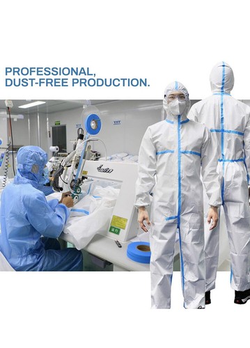 PAGE ONE Disposable Coverall Suit Front Zipper Elastic Waistband - Size: XL - Picture 2 of 5