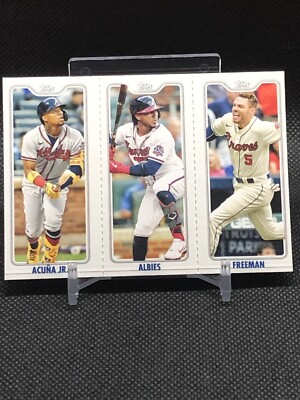 2022 Topps Opening Day Braves Triple Play #TPC-2C, 2B, 2C Acuna, Freeman, Albies