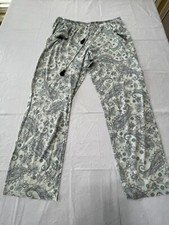 Lucky Brand PJ Pajama Pants Women  s Blue Paisley Print Pull Medium M -706