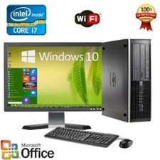Clearance Fast HP Desktop computer PC i7 8/16GB RAM Win 10 LCD + KB + MS