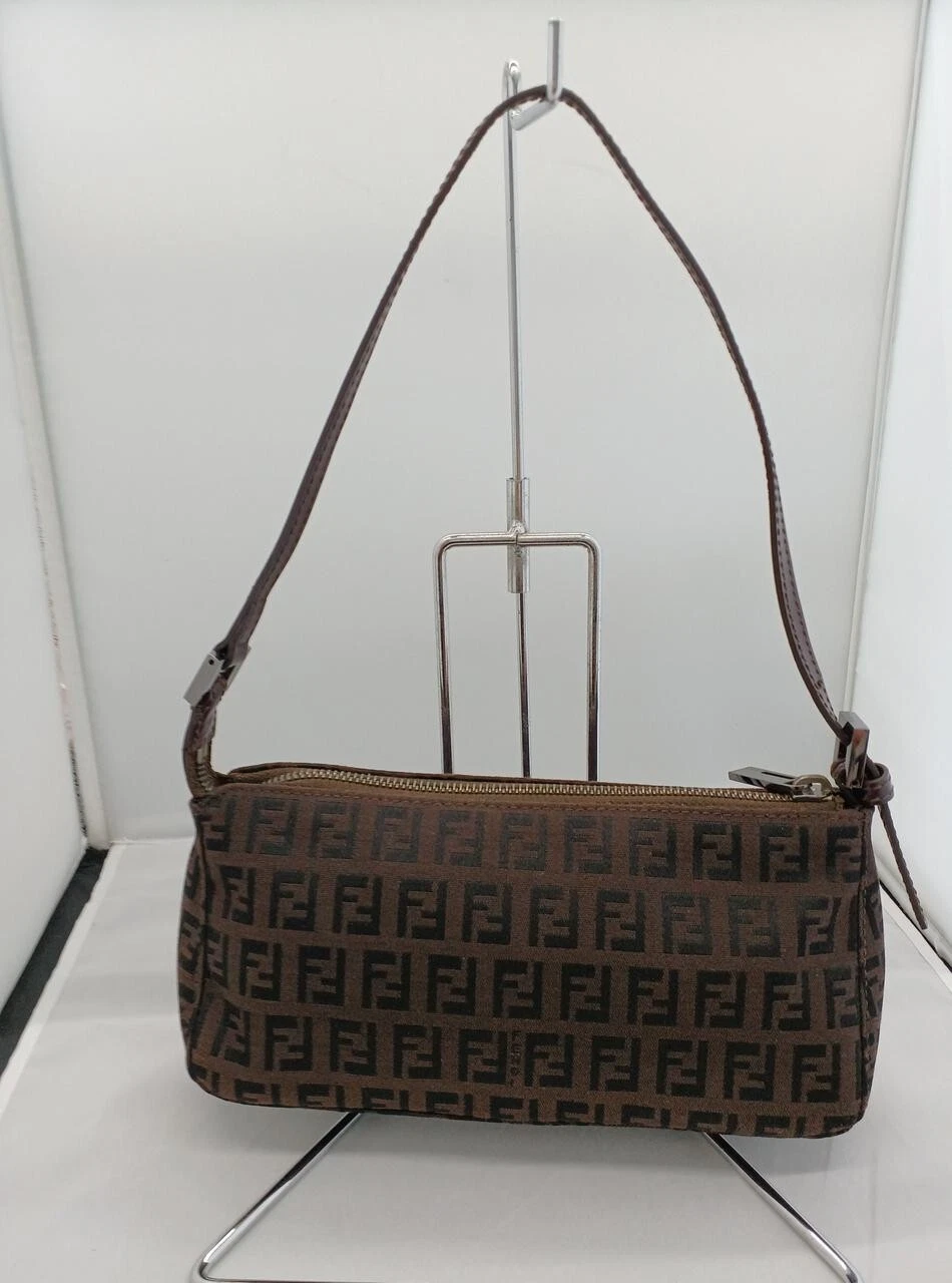 Borsa a mano FENDI Zucchino marsupio tela pelle colore marrone articoli moda donna