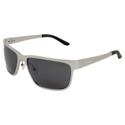 BluWater Alumination 2 Polarized Sunglasses Silver Aluminum Frame w/ Smoke Lens