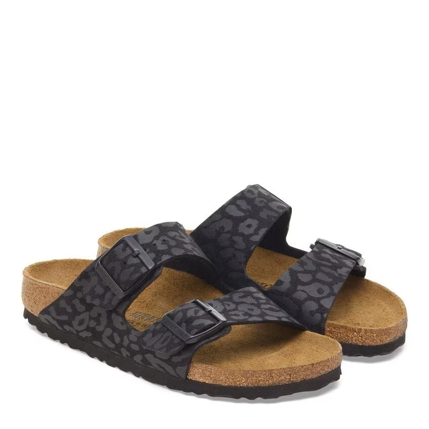 BIRKENSTOCK ARIZONA LEO BLACK MEDIUM/NARROW WIDTH LEOPARD SLIDE SANDALS
Opens in a new window or tab