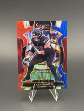 2025 Panini Select - Concourse Evan Brown #24 Red & Blue Shock Prizm (RC)